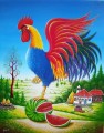 cartoon cock and village
